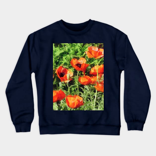 Poppies - Field of Red Poppie Crewneck Sweatshirt by SusanSavad